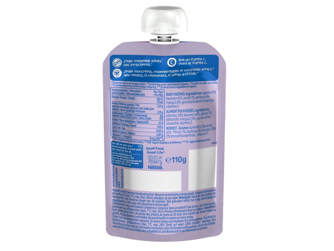 NESTLÉ Fiesta Fruits Appel Banaan Perzik Abrikoos 12+ maanden