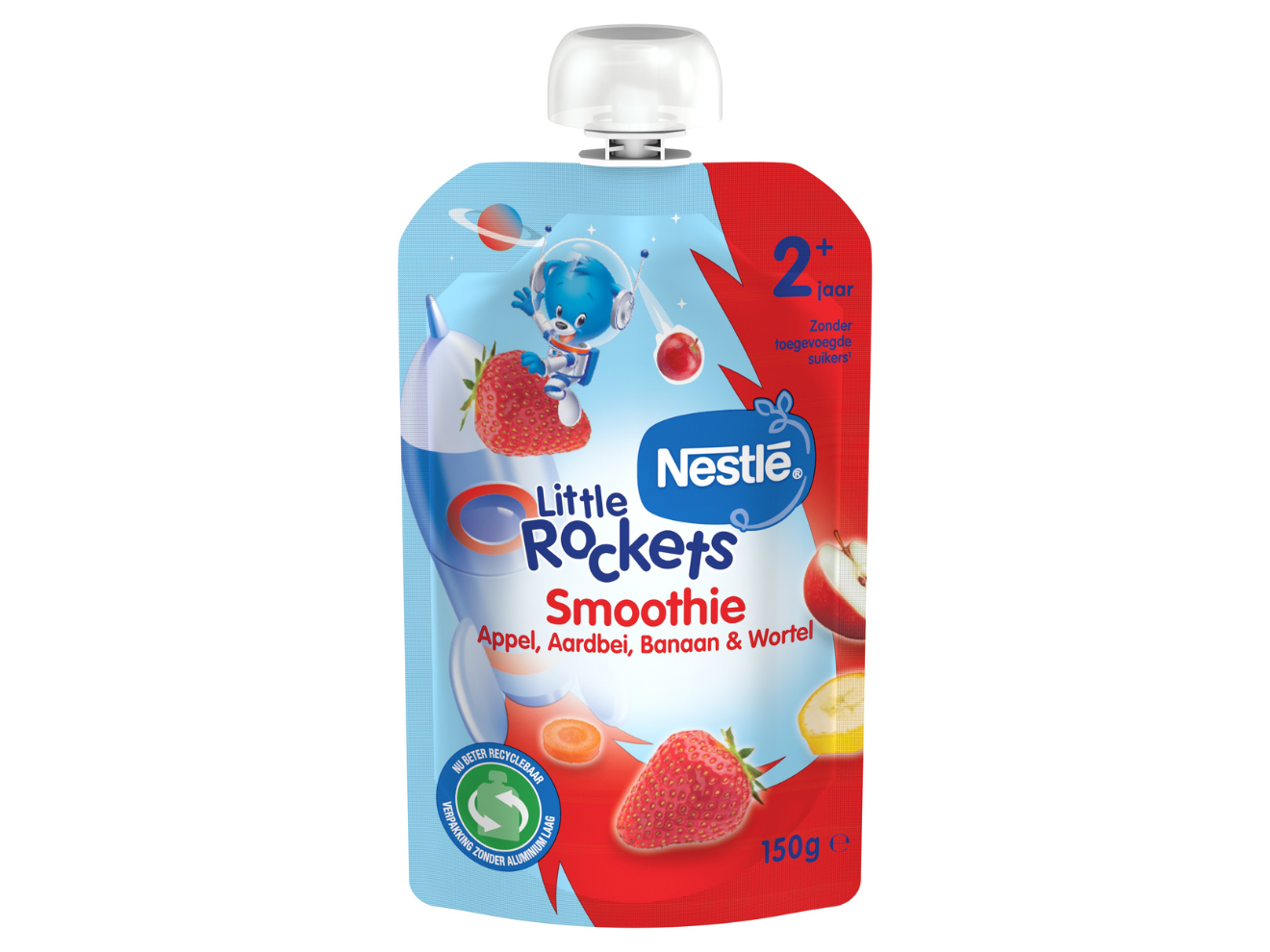 NESTLÉ Little Rockets Smoothie Appel Aardbei Banaan Wortel 2+ jaar