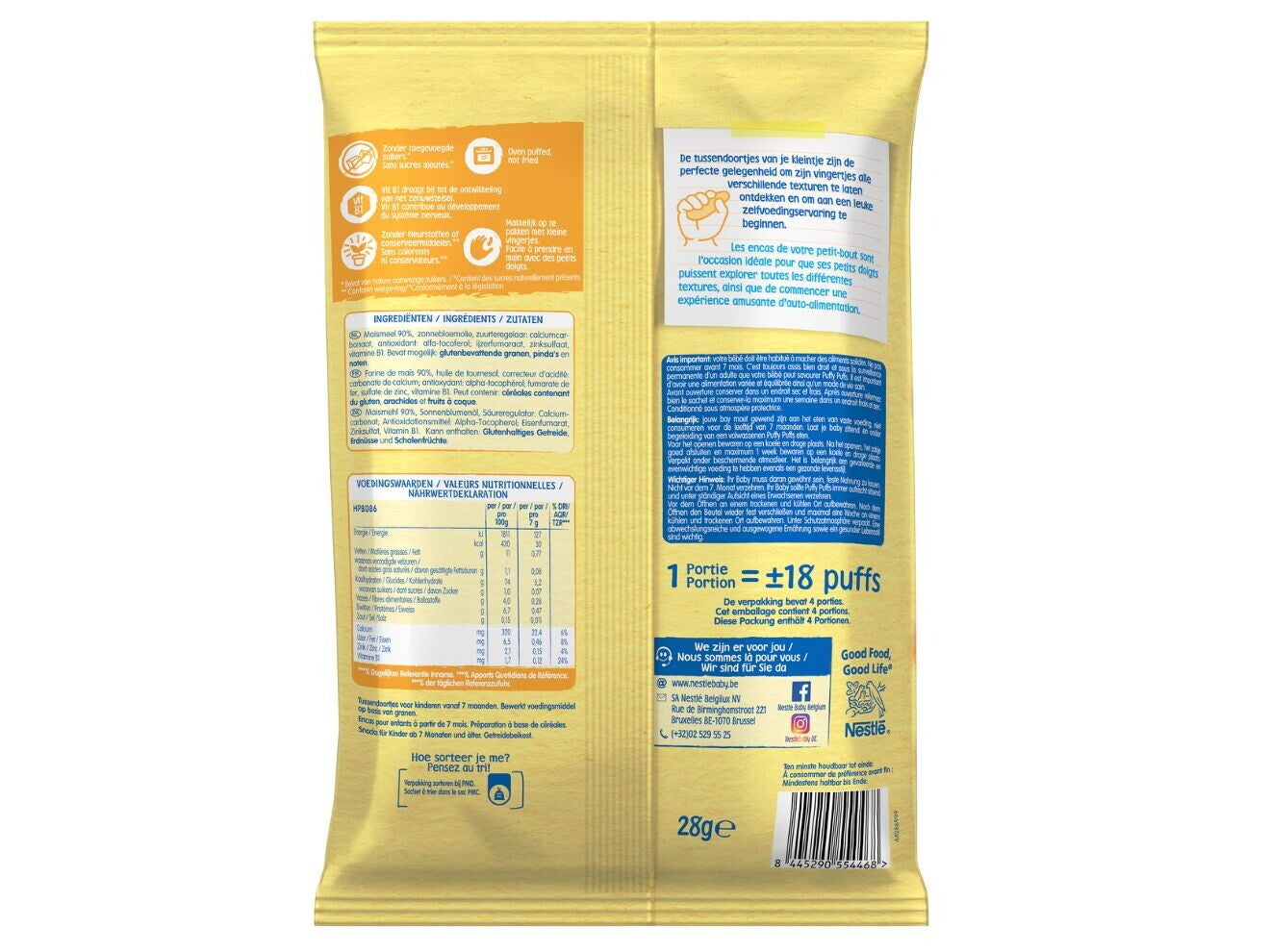 NESTLE baby snack Puffy Puffs Natuur 7+ maanden