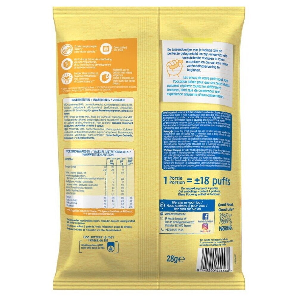 NESTLE baby snack Puffy Puffs Natuur 7+ maanden