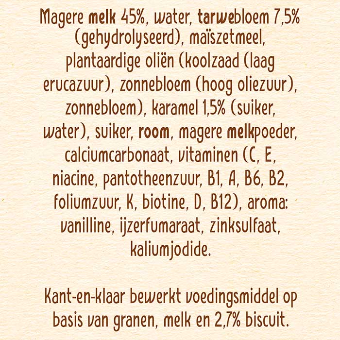 PyjamaPapje Biscuit ingredienten