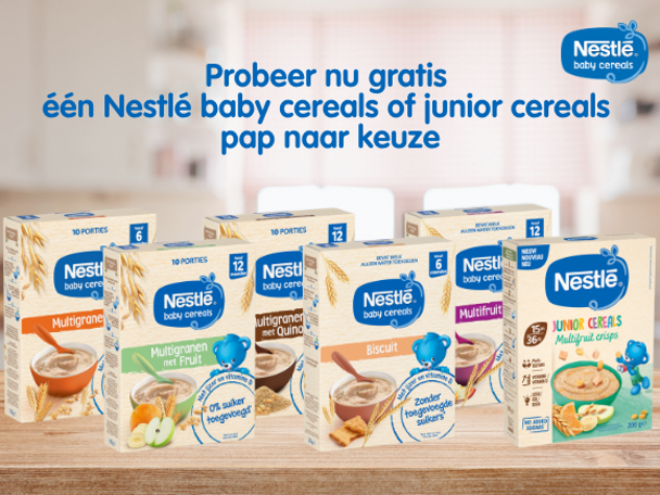 Probeer NESTLÉ babypap peuterpap gratis Probeer NESTLÉ babypap peuterpap gratis
