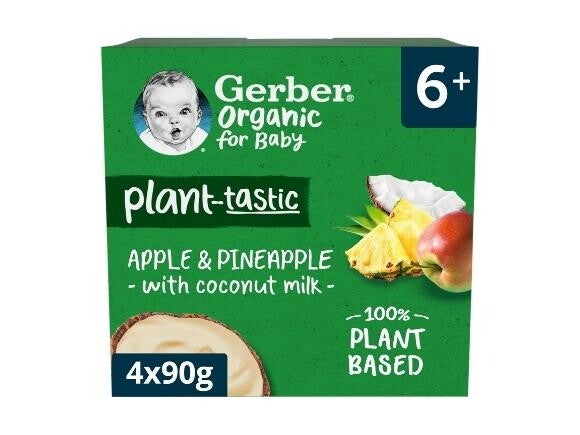 Gerber Plant-tastic plantaardig toetje Appel Ananas Gerber Plant-tastic plantaardig toetje Appel Ananas