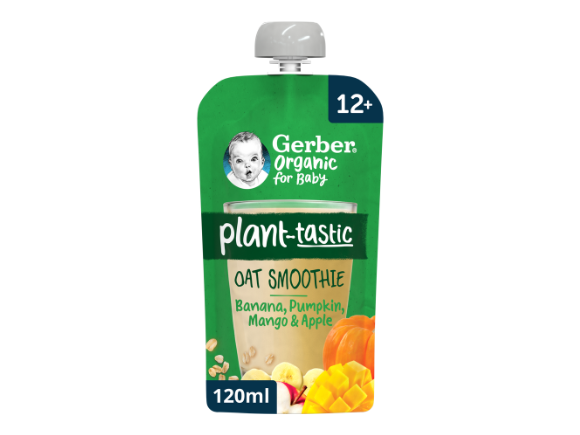 Gerber® Plant-tastic Oat Drink Smoothie Banaan Pompoen Gerber® Plant-tastic Oat Drink Smoothie Banaan Pompoen