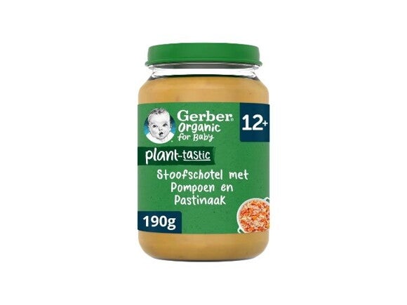Gerber® Plant-tastic Stoofschotel met Pompoen en Pastinaak 12+ Gerber® Plant-tastic Stoofschotel met Pompoen en Pastinaak 12+