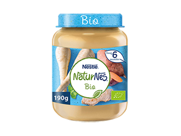 NaturNes Bio Pastinaak, Zoete Aardappel, Kalfsvlees 6+ mnd NaturNes Bio Pastinaak, Zoete Aardappel, Kalfsvlees 6+ mnd