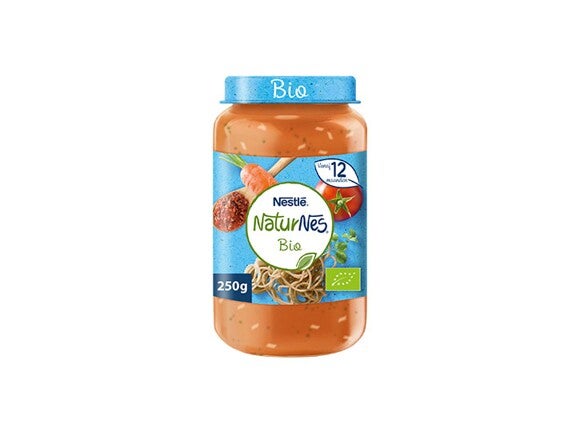 NaturNes Bio maaltijdpotje spaghetti tomaat wortel rundvlees 12 maanden