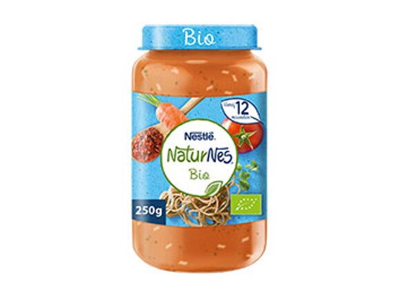 NaturNes Bio maaltijdpotje spaghetti tomaat wortel rundvlees 12 maanden NaturNes Bio maaltijdpotje spaghetti tomaat wortel rundvlees 12 maanden