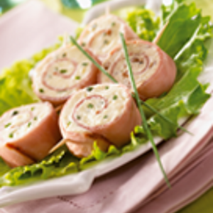 Ham en kaas aperitief rolletjes