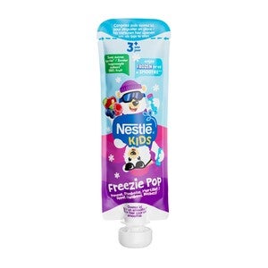 Nestlé Kids Freezie Pop verpakking met cartoon ijsbeer en pinguïn.