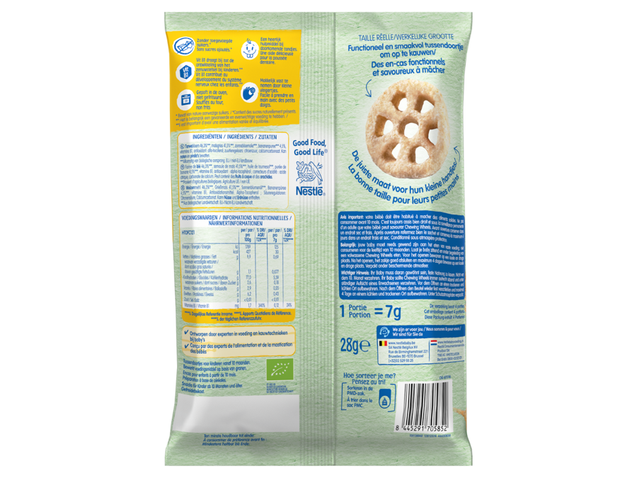 NESTLÉ Baby Snack Chewing Wheels Banaan 10+ maanden