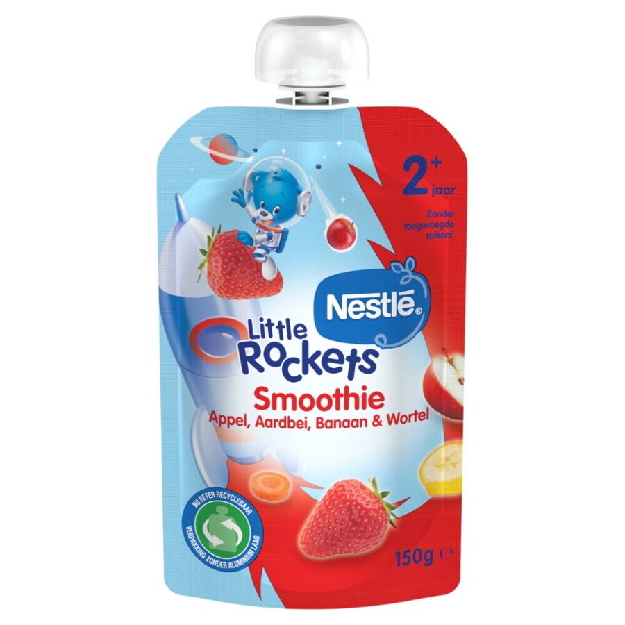NESTLÉ Little Rockets Smoothie Appel Aardbei Banaan Wortel 2+