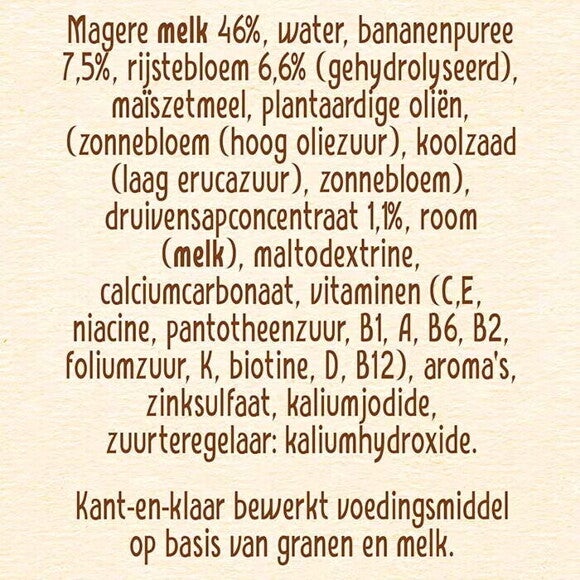 NESTLE PyjamaPapje Banaan ingredienten NESTLE PyjamaPapje Banaan ingredienten
