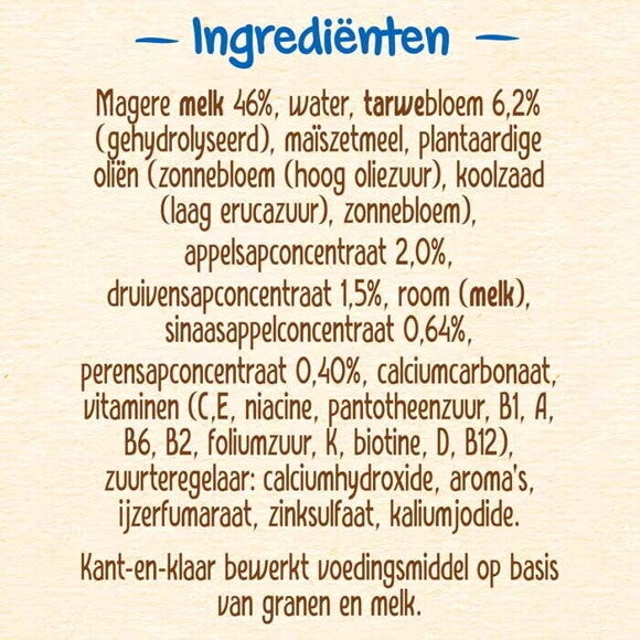 PyjamaPapje Multifruit ingredienten PyjamaPapje Multifruit ingredienten