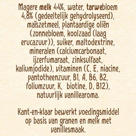 PyjamaPapje Vanille ingredienten PyjamaPapje Vanille ingredienten